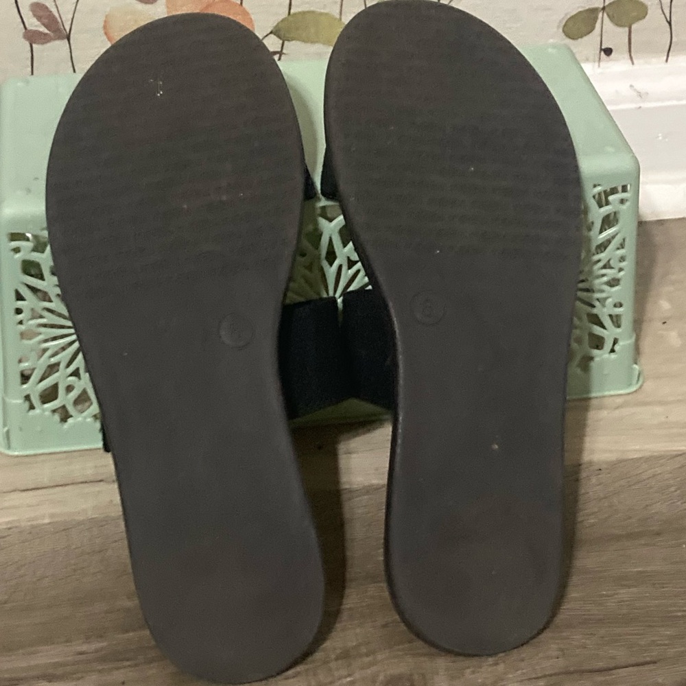 π (4/$30) Sz 8 Mad Love Black Double-Strap Slide Sandals - Picture 3 of 4
